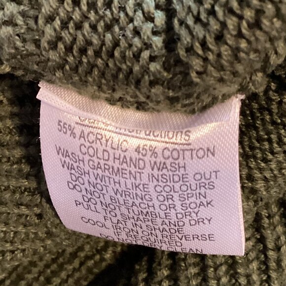 Princess Highway Women's Olive Green Cropped Knit Sweater Size 14 Crew Neck - Picture 9 of 9